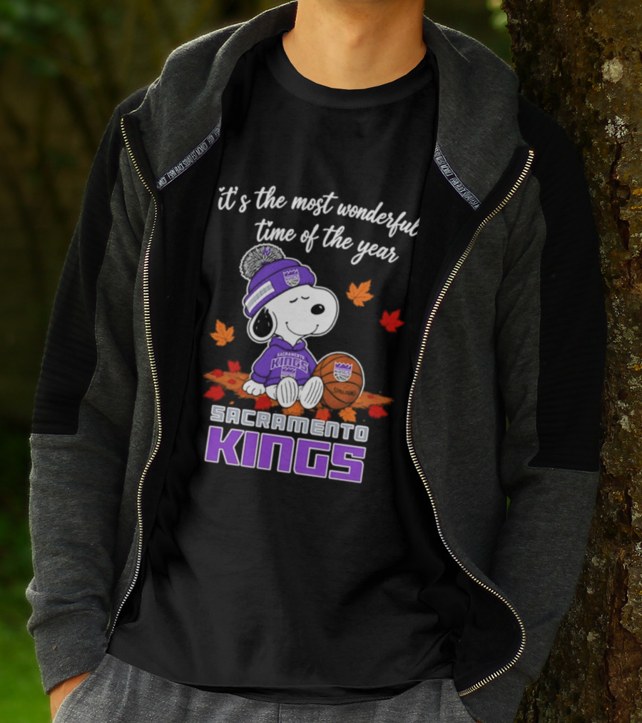 Sacramento Kings Snoopy Halloween It's The Most Wonderful Time Of The Year T-Shirt