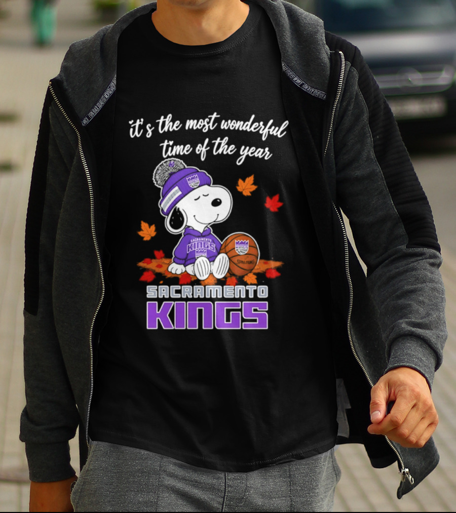 Sacramento Kings Snoopy Halloween It's The Most Wonderful Time Of The Year T-Shirt