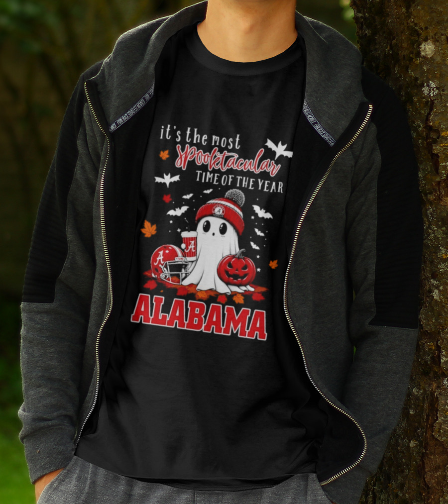 Alabama Crimson Tide Halloween Ghost It's The Most Spooktacular Time Of The Year 2026 T-Shirt