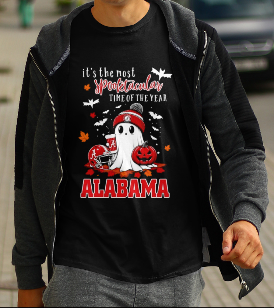 Alabama Crimson Tide Halloween Ghost It's The Most Spooktacular Time Of The Year 2026 T-Shirt