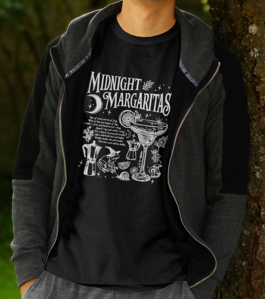 Midnight Margaritas Recipe Magic Mix With Moon And Lime T-Shirt