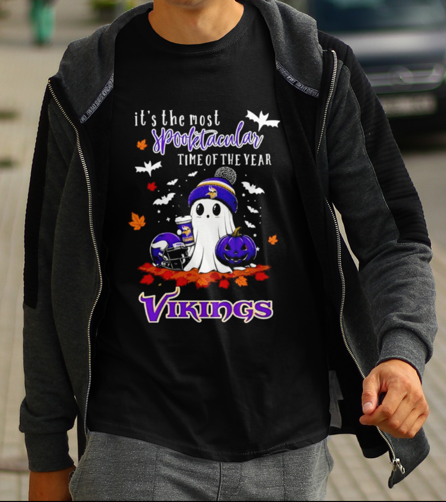 Vikings Halloween 2026 It's The Most Spooktacular Time Of The Year T-Shirt