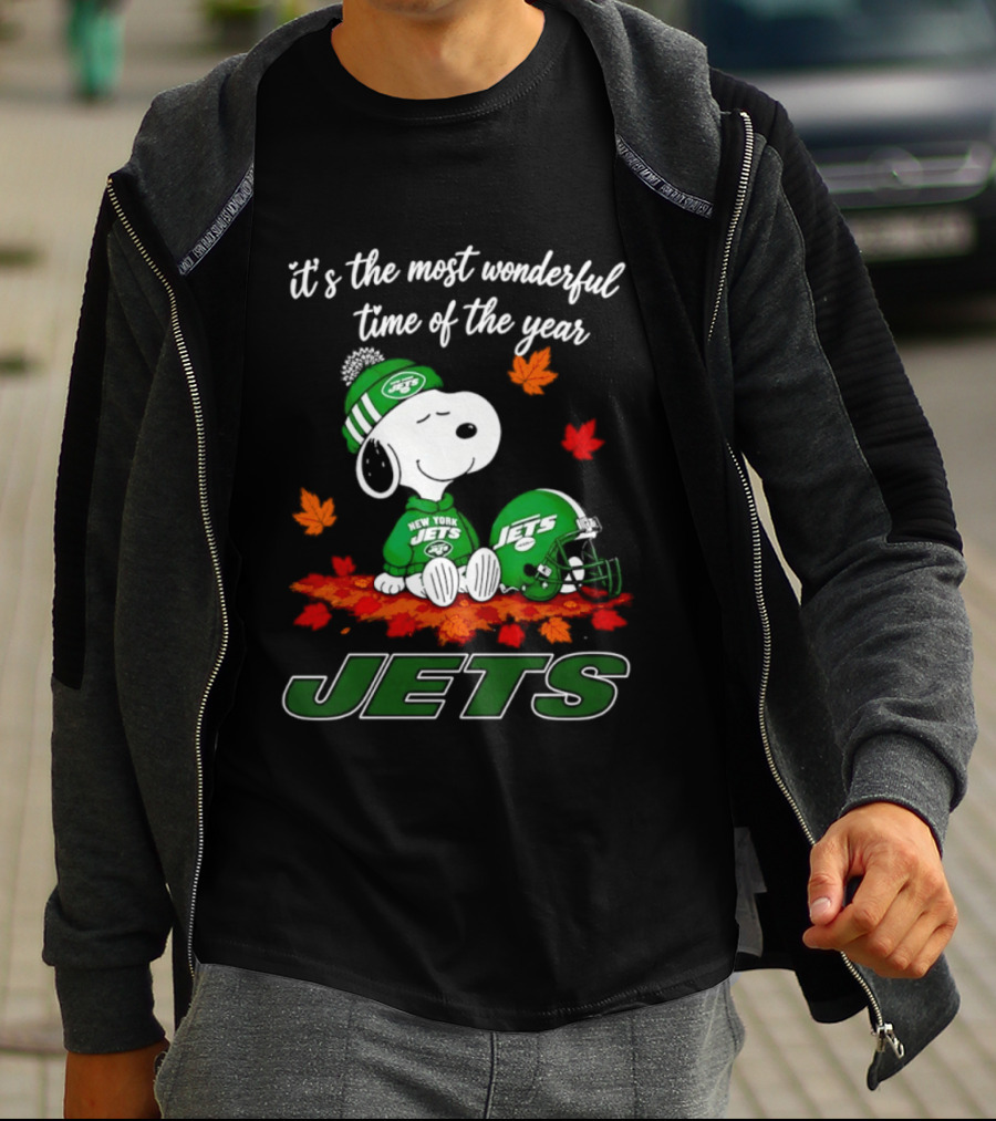 New York Jets Snoopy Fall Halloween 2026 Most Wonderful Time Of The Year T-Shirt