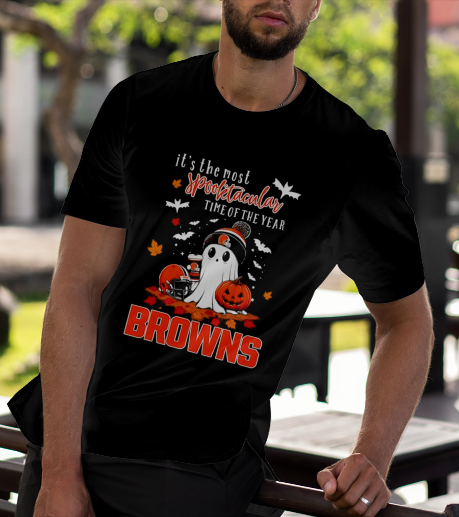 Cleveland Browns Spooktacular Halloween Ghost Time Of The Year T-Shirt