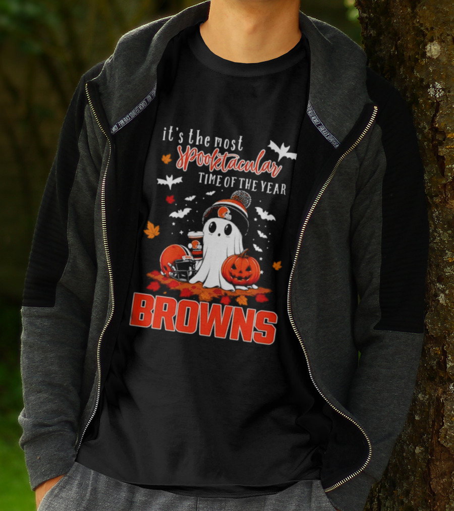Cleveland Browns Spooktacular Halloween Ghost Time Of The Year T-Shirt
