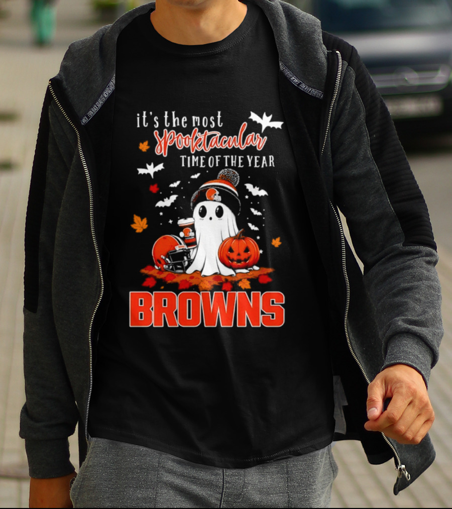 Cleveland Browns Spooktacular Halloween Ghost Time Of The Year T-Shirt