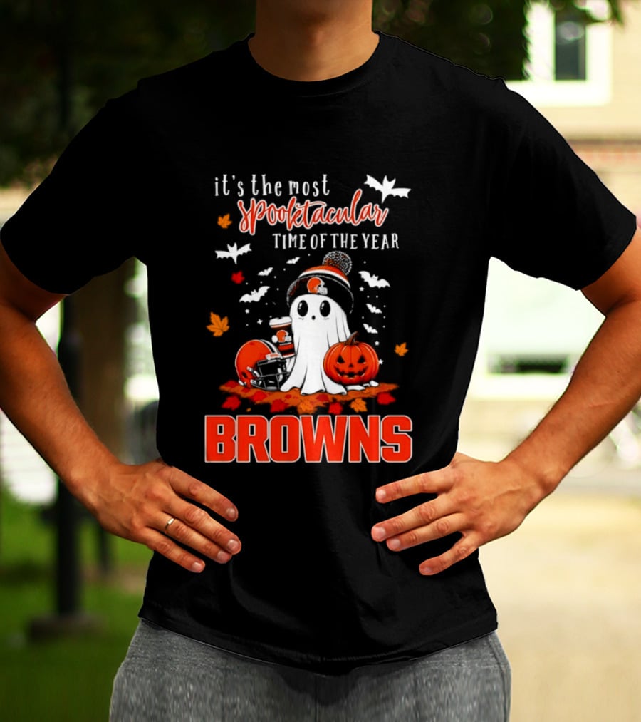 Cleveland Browns Spooktacular Halloween Ghost Time Of The Year T-Shirt