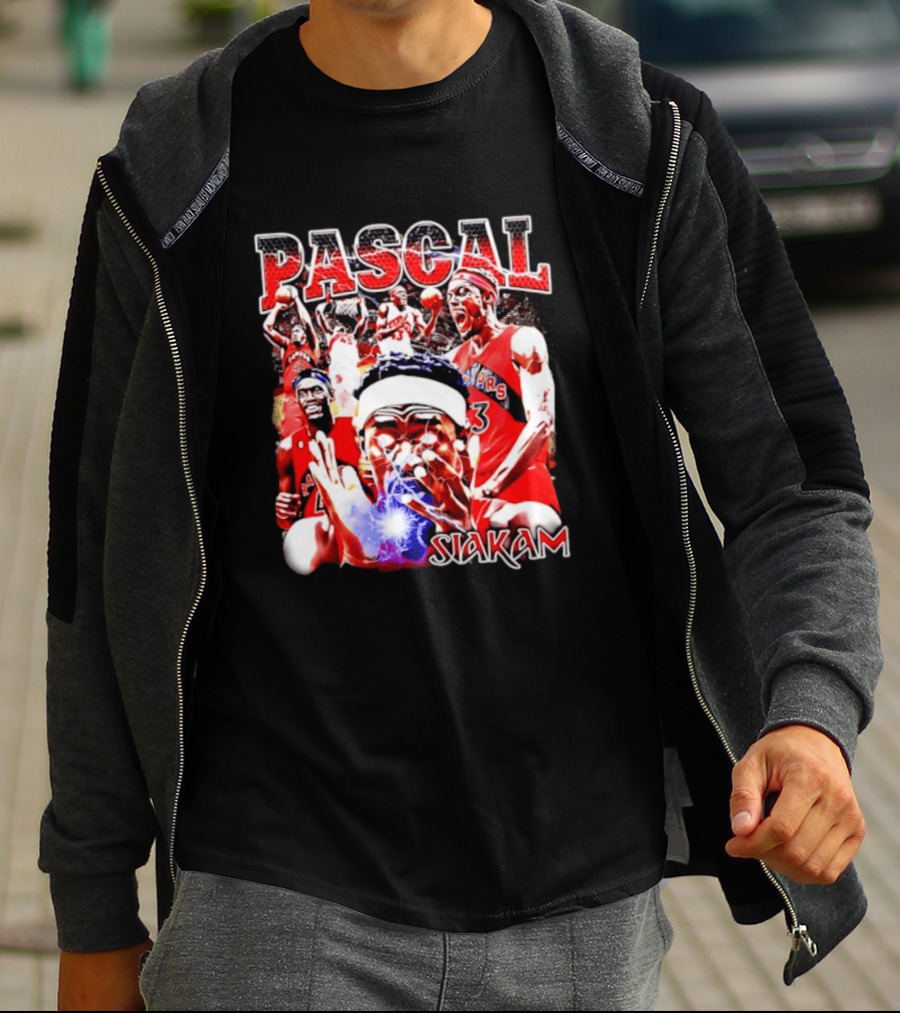 Pascal Siakam Toronto Raptors Thunder Eyes Basketball Player Action Collage T-Shirt