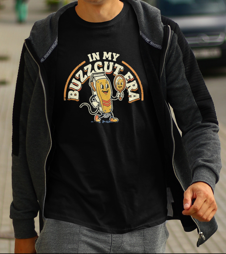 In My Buzzcut Era Vintage Clippers Cartoon T-Shirt