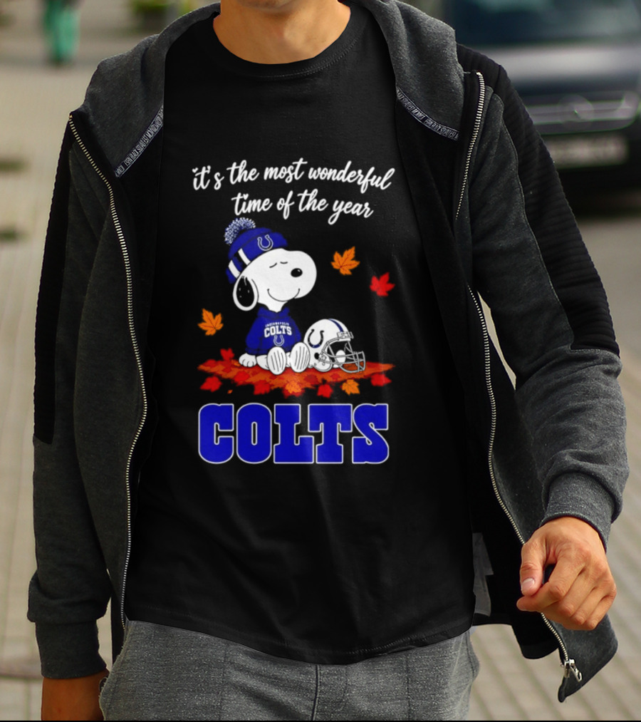 It's The Most Wonderful Time Of The Year Colts Snoopy Fall Halloween T-Shirt