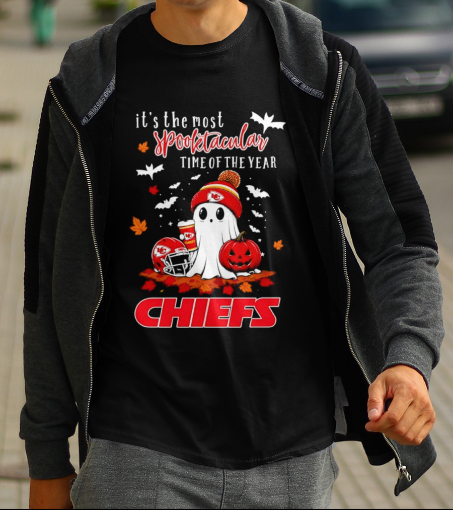 Kansas City Chiefs Halloween Ghost It's The Most Spooktacular Time Of The Year 2026 T-Shirt