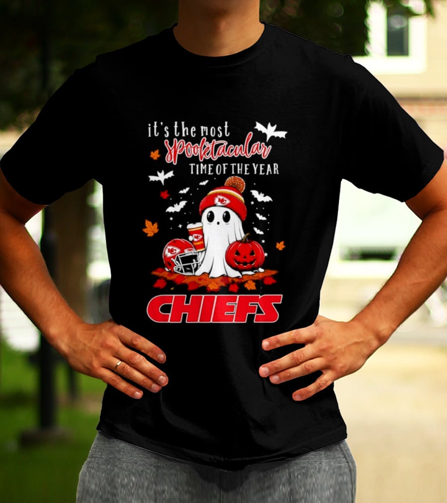 Kansas City Chiefs Halloween Ghost It's The Most Spooktacular Time Of The Year 2026 T-Shirt