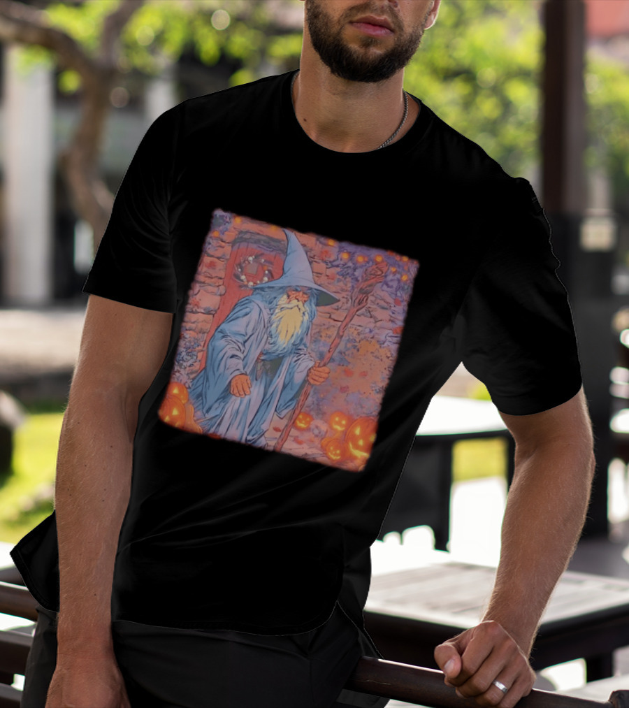Wizard Halloween Night 2026 Magical Pumpkin Pathway T-Shirt