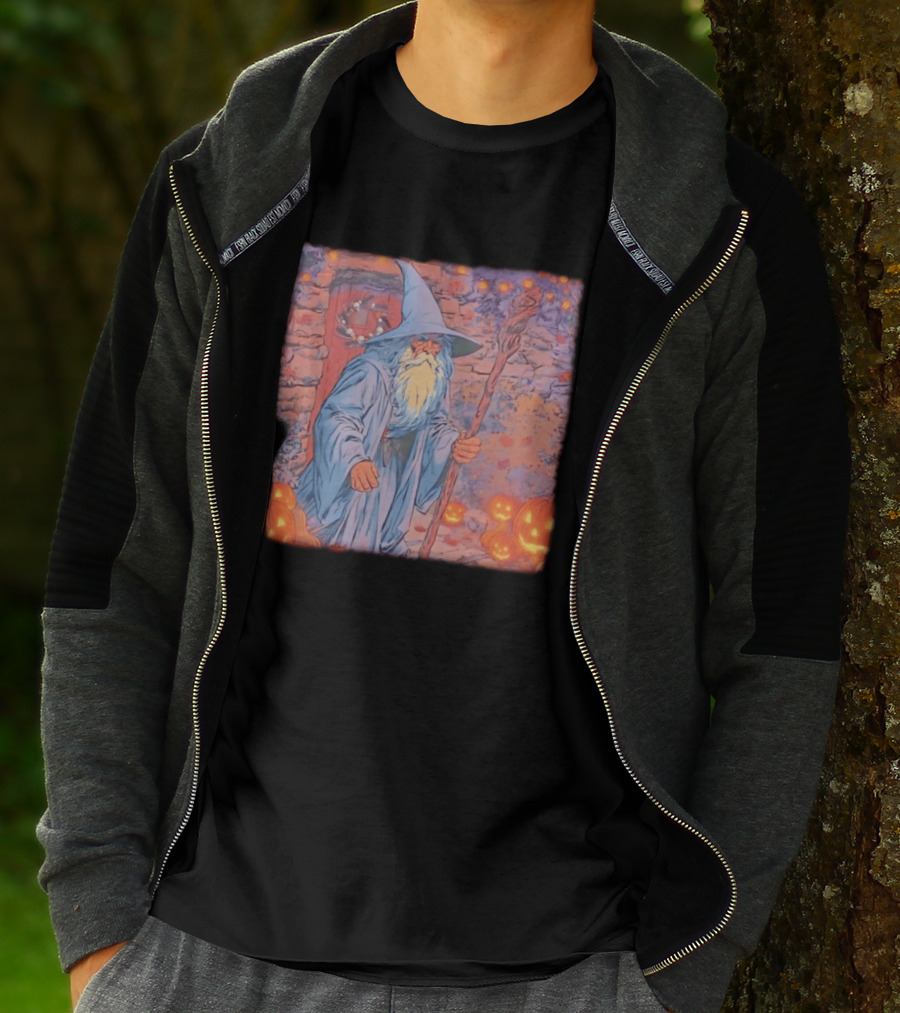 Wizard Halloween Night 2026 Magical Pumpkin Pathway T-Shirt