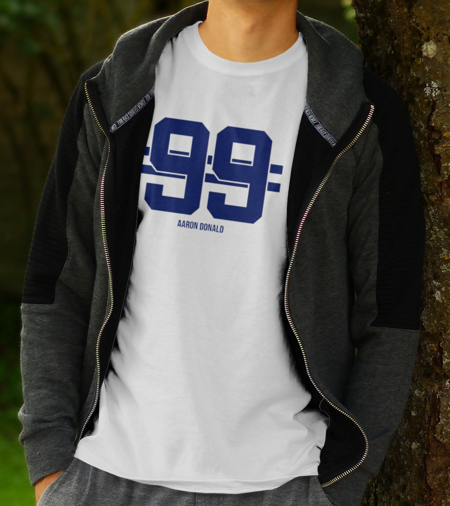 Aaron Donald 99 Los Angeles Rams Stripe Number T-Shirt