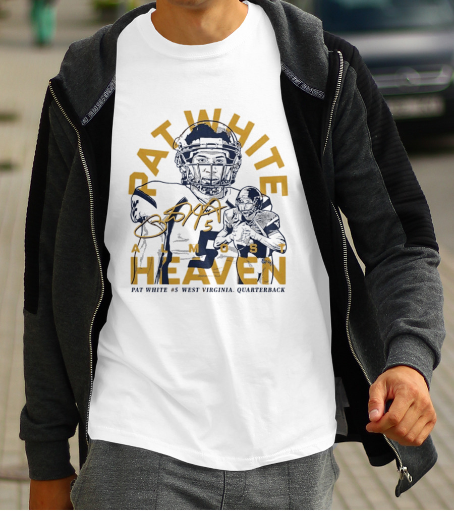 Pat White #5 Almost Heaven West Virginia Quarterback T-Shirt