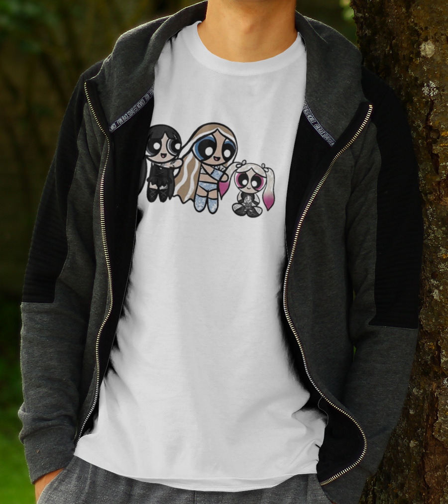 Powerpuff Charlexley Trio In Unique Cartoon T-Shirt