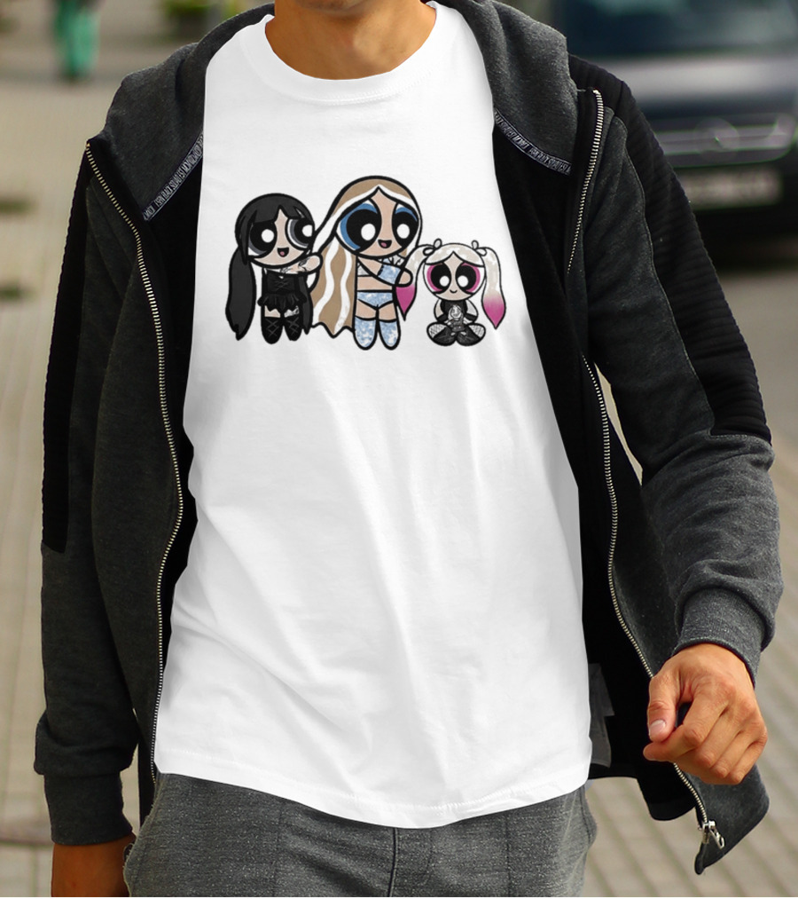 Powerpuff Charlexley Trio In Unique Cartoon T-Shirt