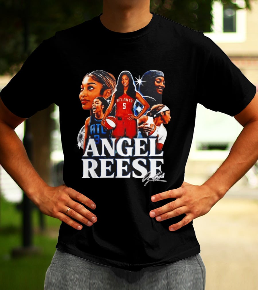 Angel Reese Atlanta Basketball Star Collage T-Shirt