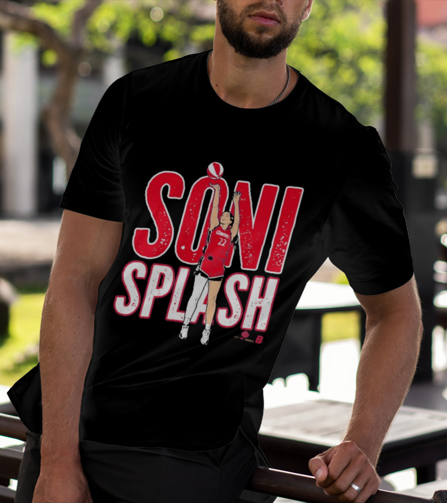 Soni Splash Basketball Player Red Uniform Number 22 T-Shirt