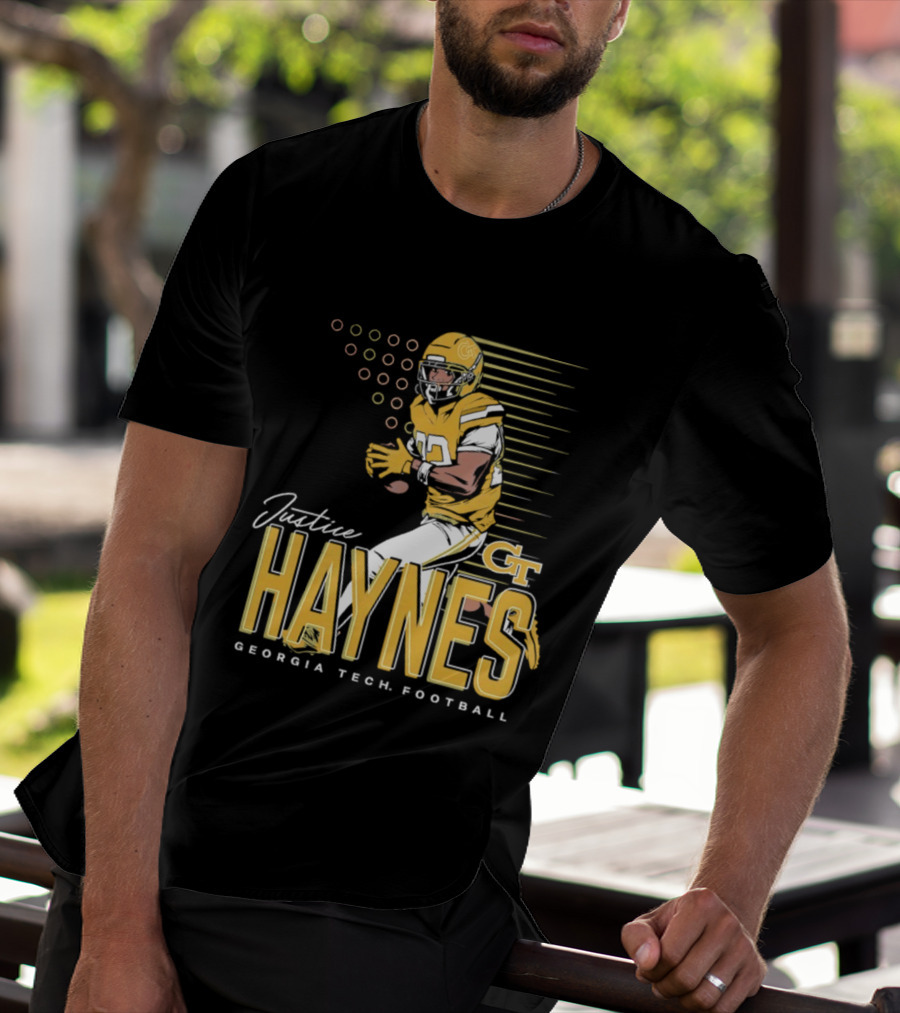 Justice Haynes Georgia Tech Yellow Jackets Football GT T-Shirt