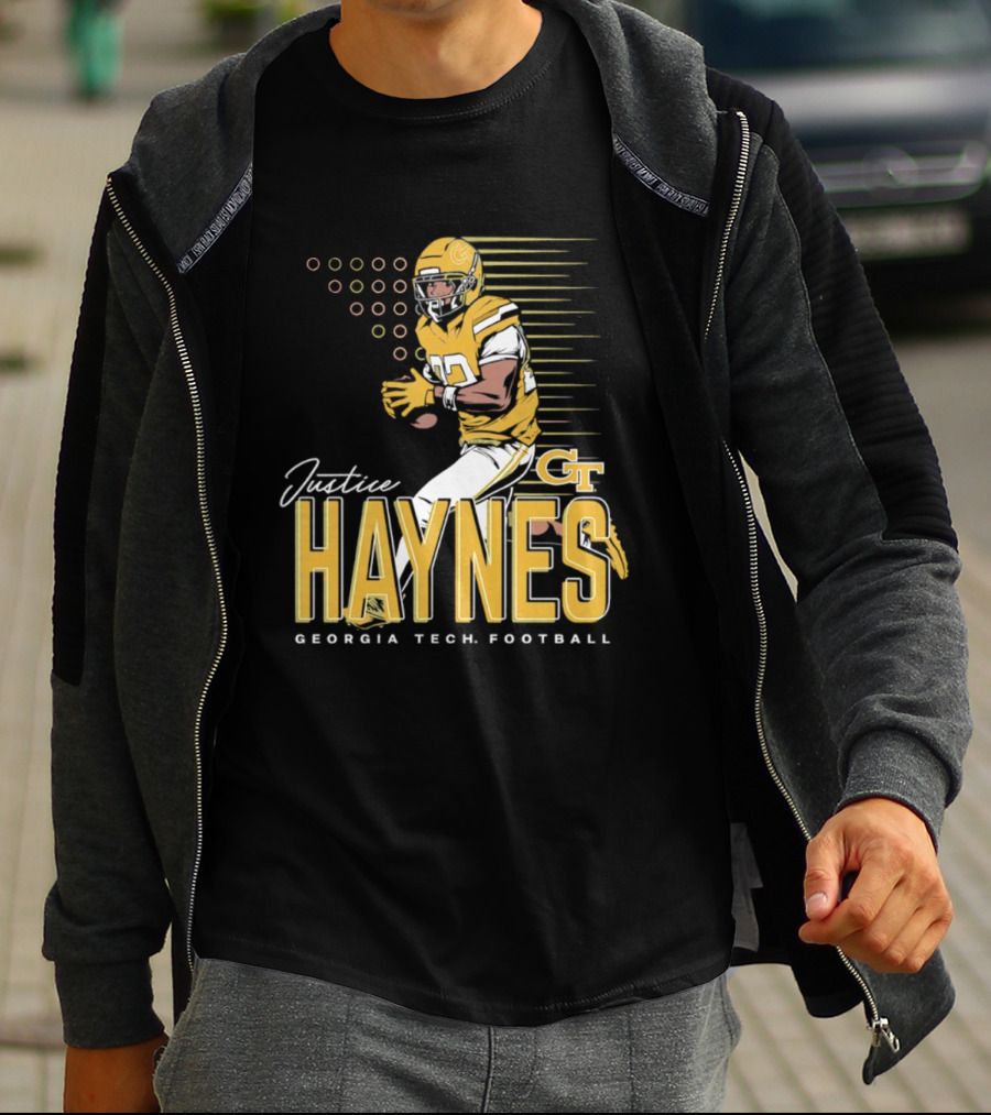 Justice Haynes Georgia Tech Yellow Jackets Football GT T-Shirt