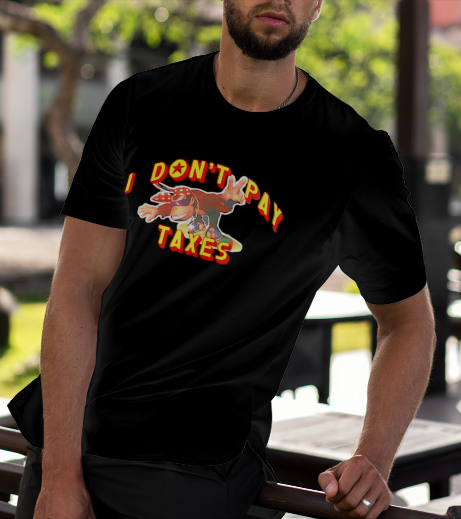 I Don't Pay Taxes Cool Monkey With Peace Sign T-Shirt