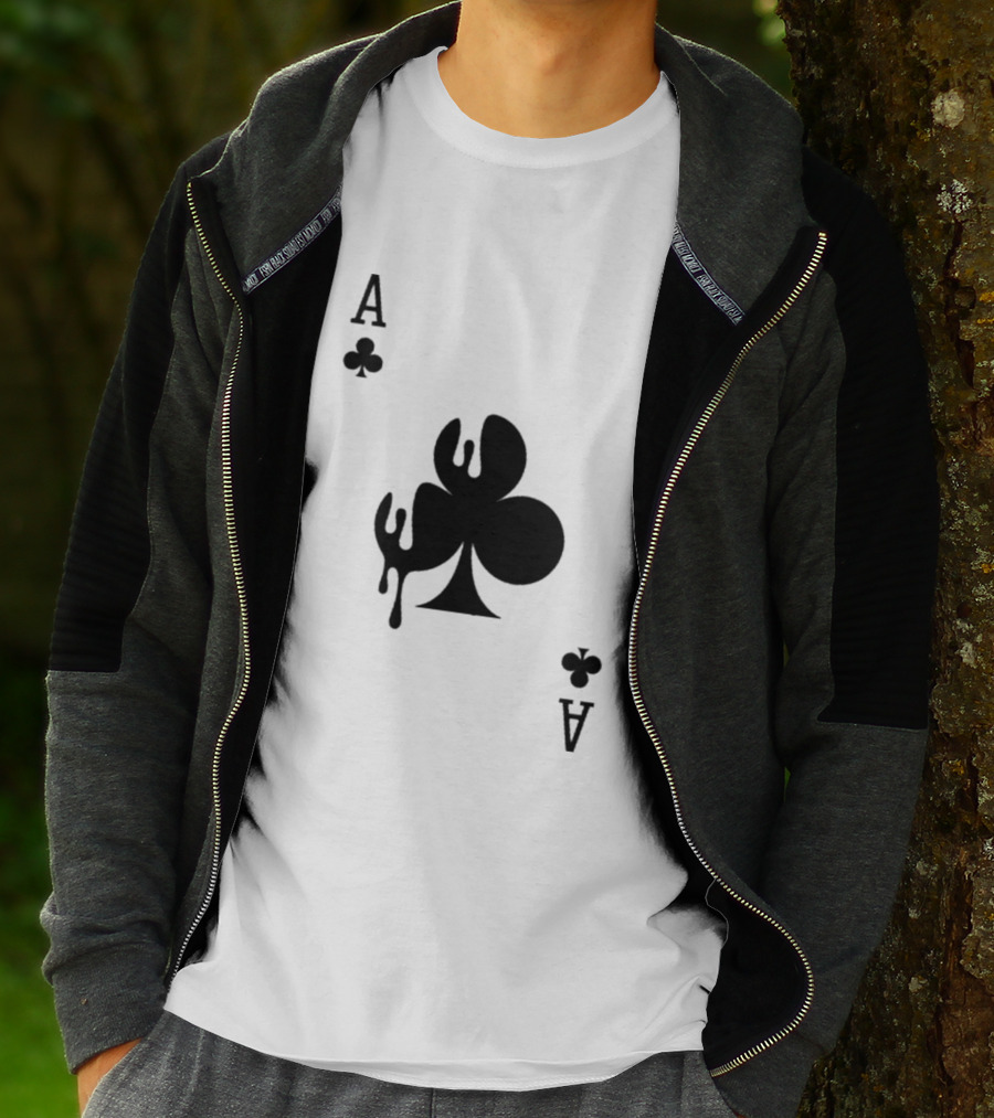 Ace Of Clubs Dripping Card T-Shirt