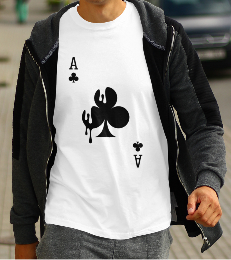 Ace Of Clubs Dripping Card T-Shirt