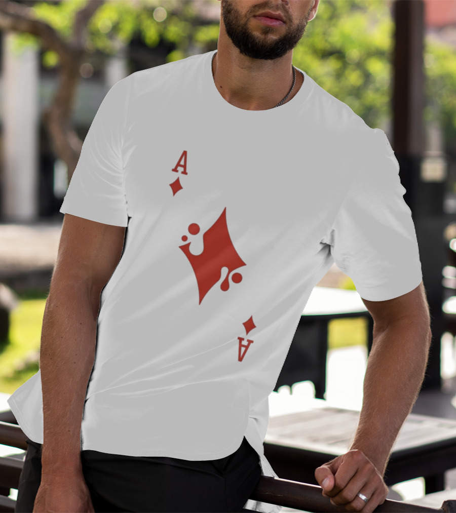 Ace Of Diamonds Playing Card Red Stylized T-Shirt