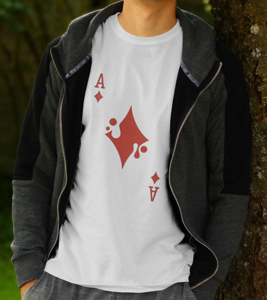 Ace Of Diamonds Playing Card Red Stylized T-Shirt