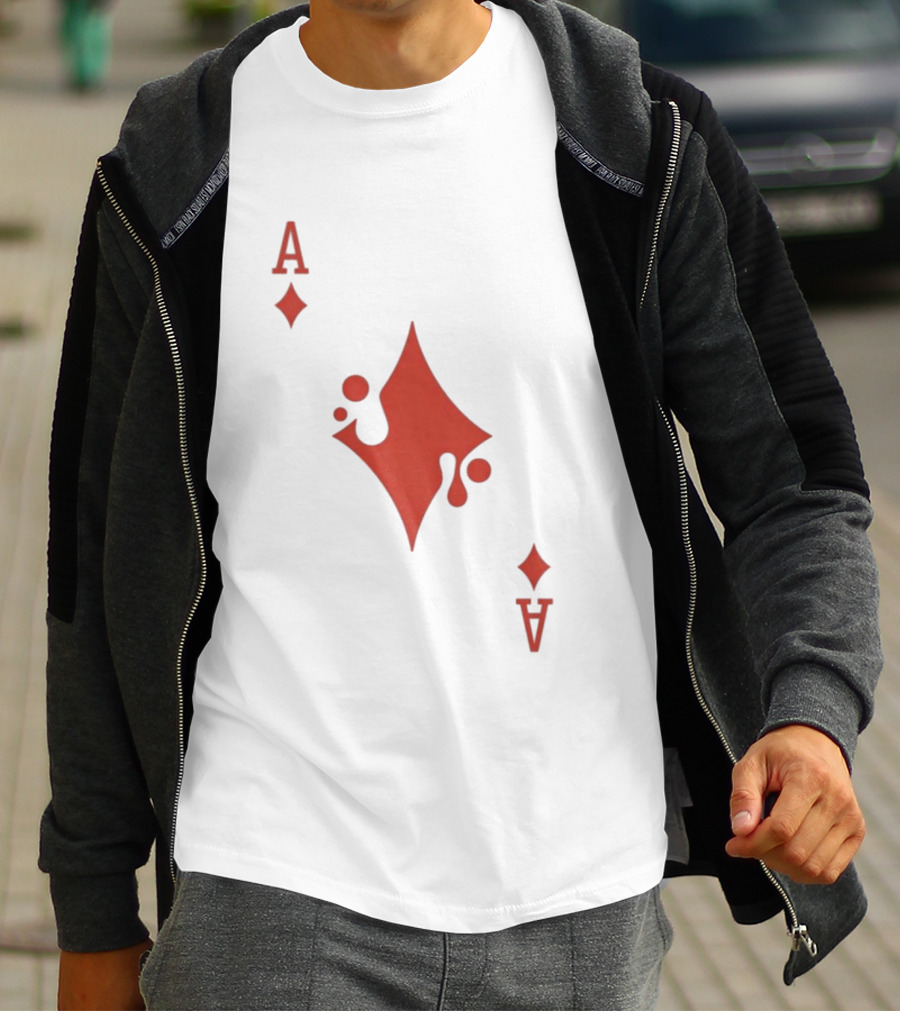 Ace Of Diamonds Playing Card Red Stylized T-Shirt