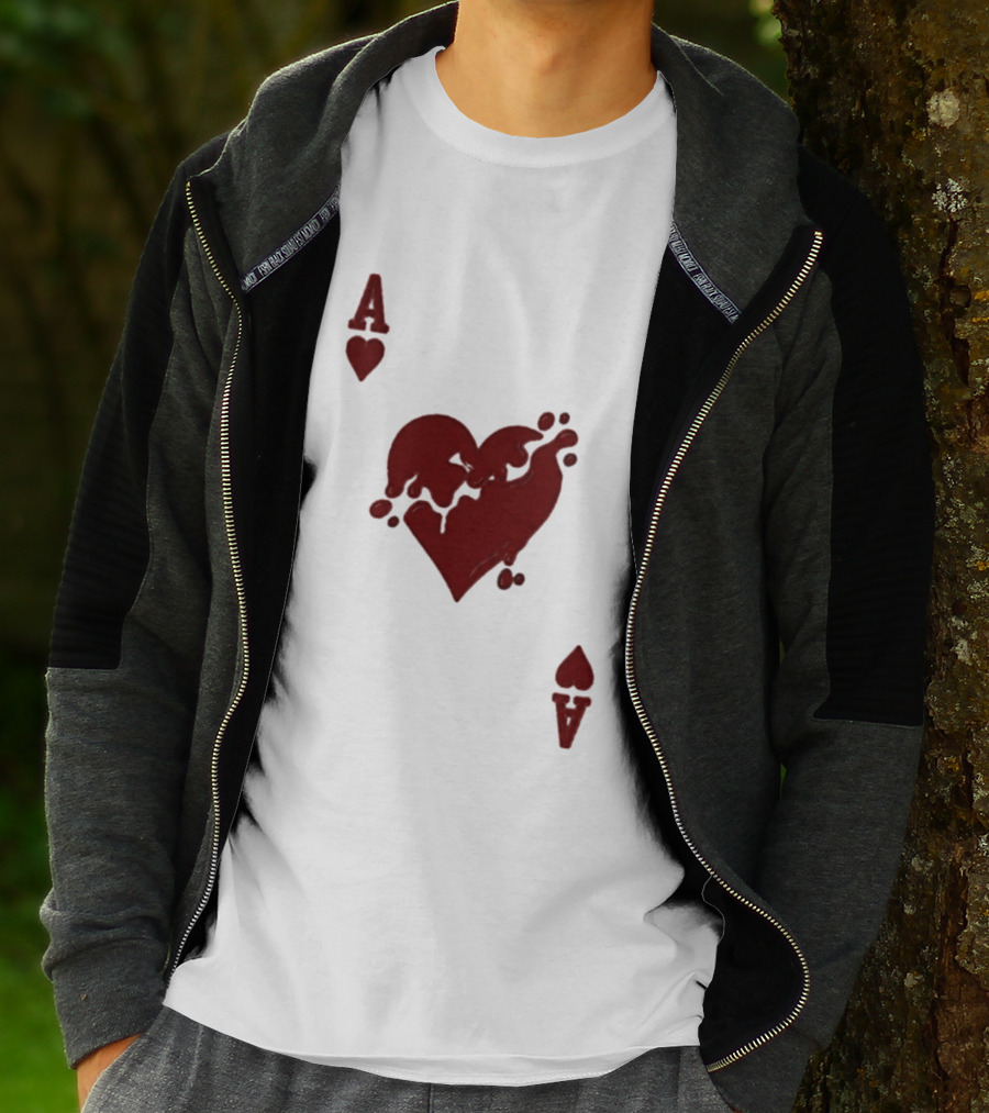 Ace Of Hearts Melting Card Visual T-Shirt