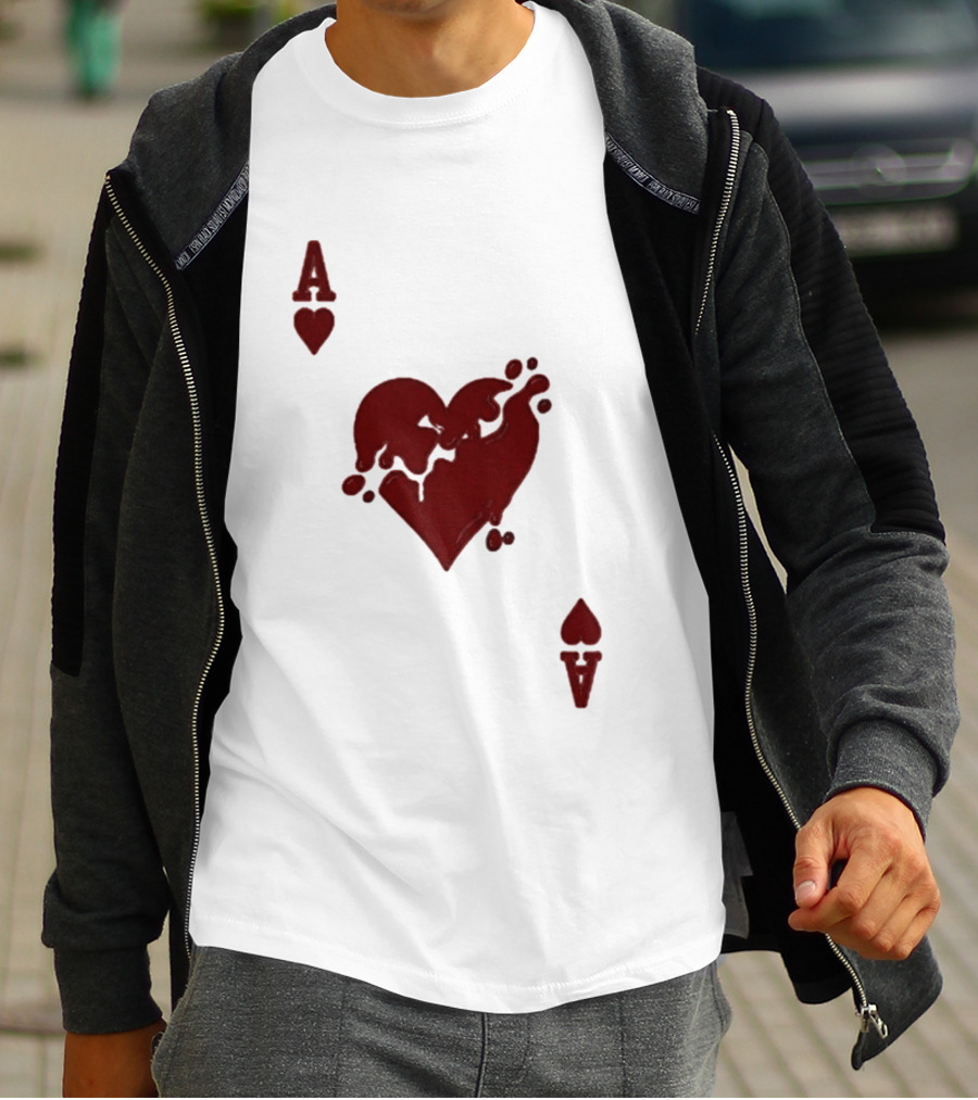 Ace Of Hearts Melting Card Visual T-Shirt