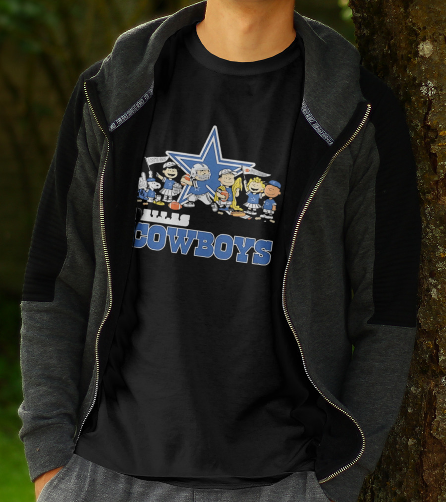 Dallas Cowboys Peanuts Characters Team Collaboration T-Shirt