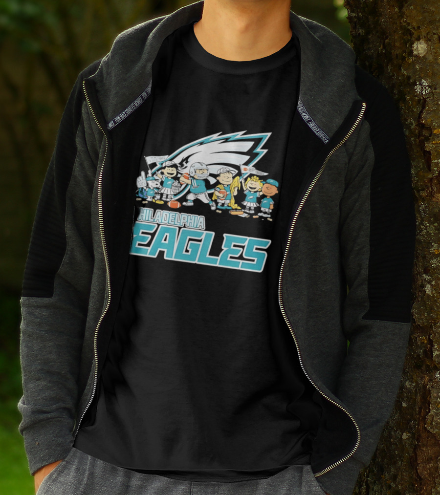 Peanuts Philadelphia Eagles Characters NFL Collaboration T-Shirt