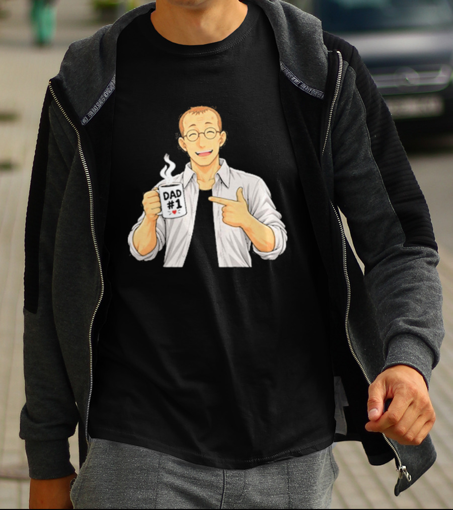 Shou Tucker Dad #1 Anime Character Holding A Cup T-Shirt