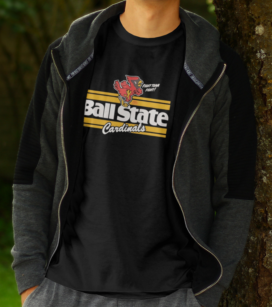 Ball State Cardinals Fight Team Fight Retro Logo Vintage Look T-Shirt