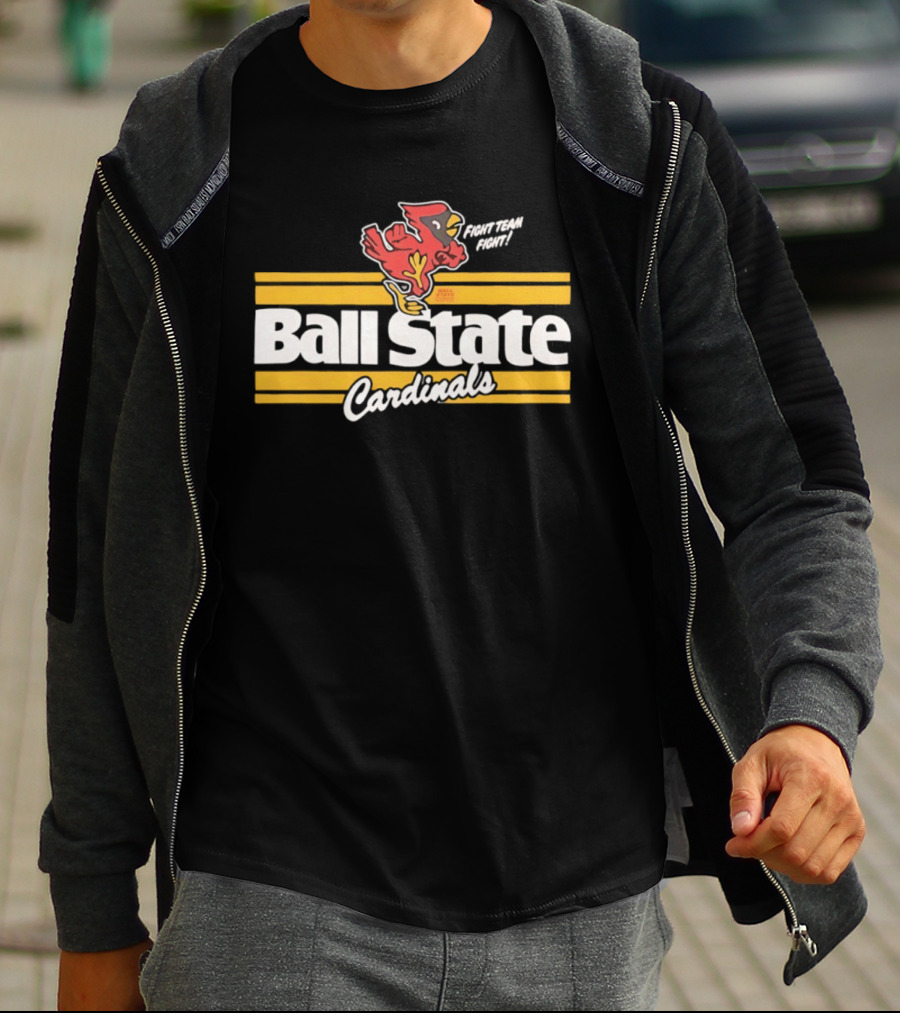 Ball State Cardinals Fight Team Fight Retro Logo Vintage Look T-Shirt