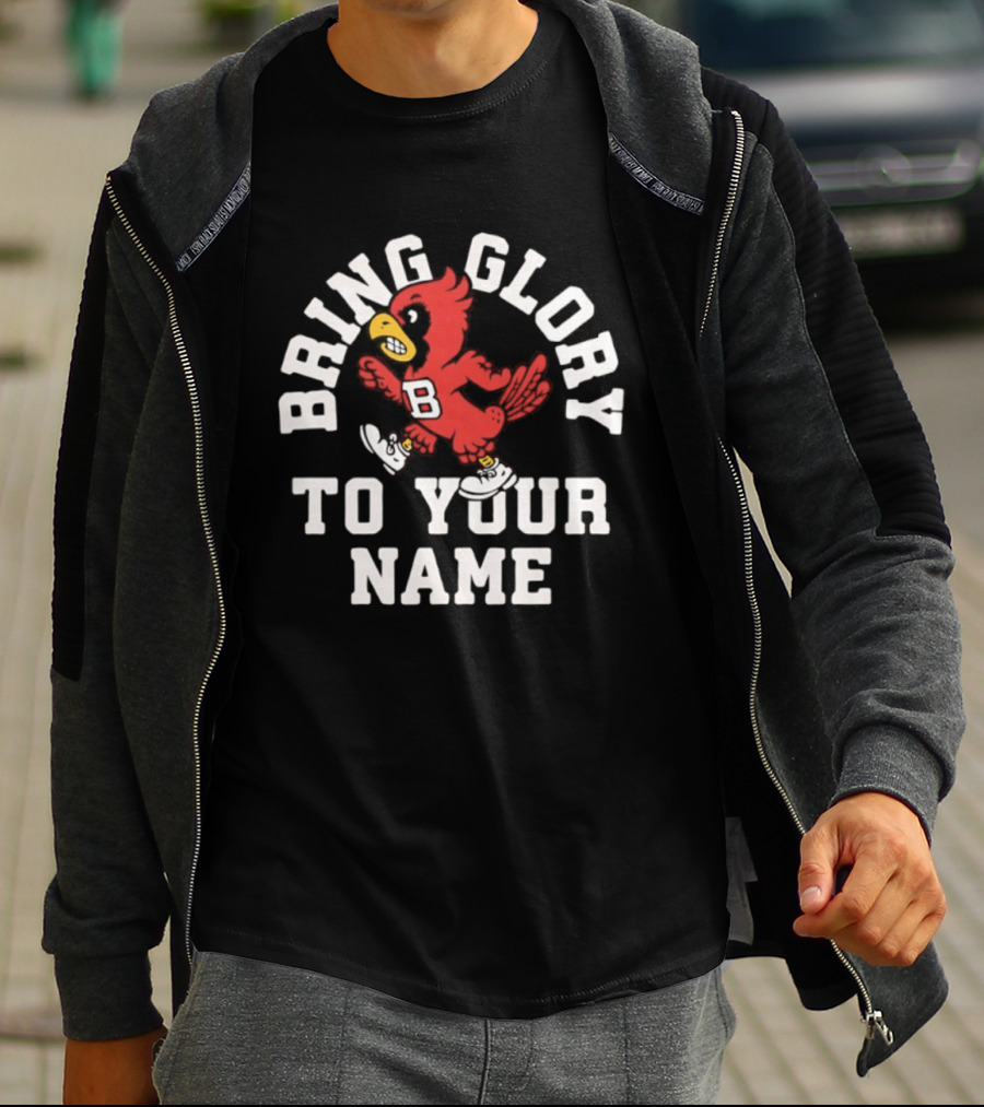 Ball State Cardinals Bring Glory Fight Song Mascot B Recognition T-Shirt