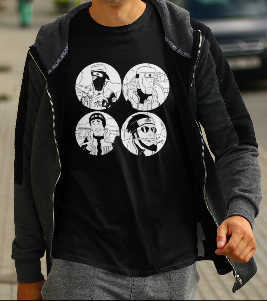 King Of The Hill Naruto Four Face Circles T-Shirt