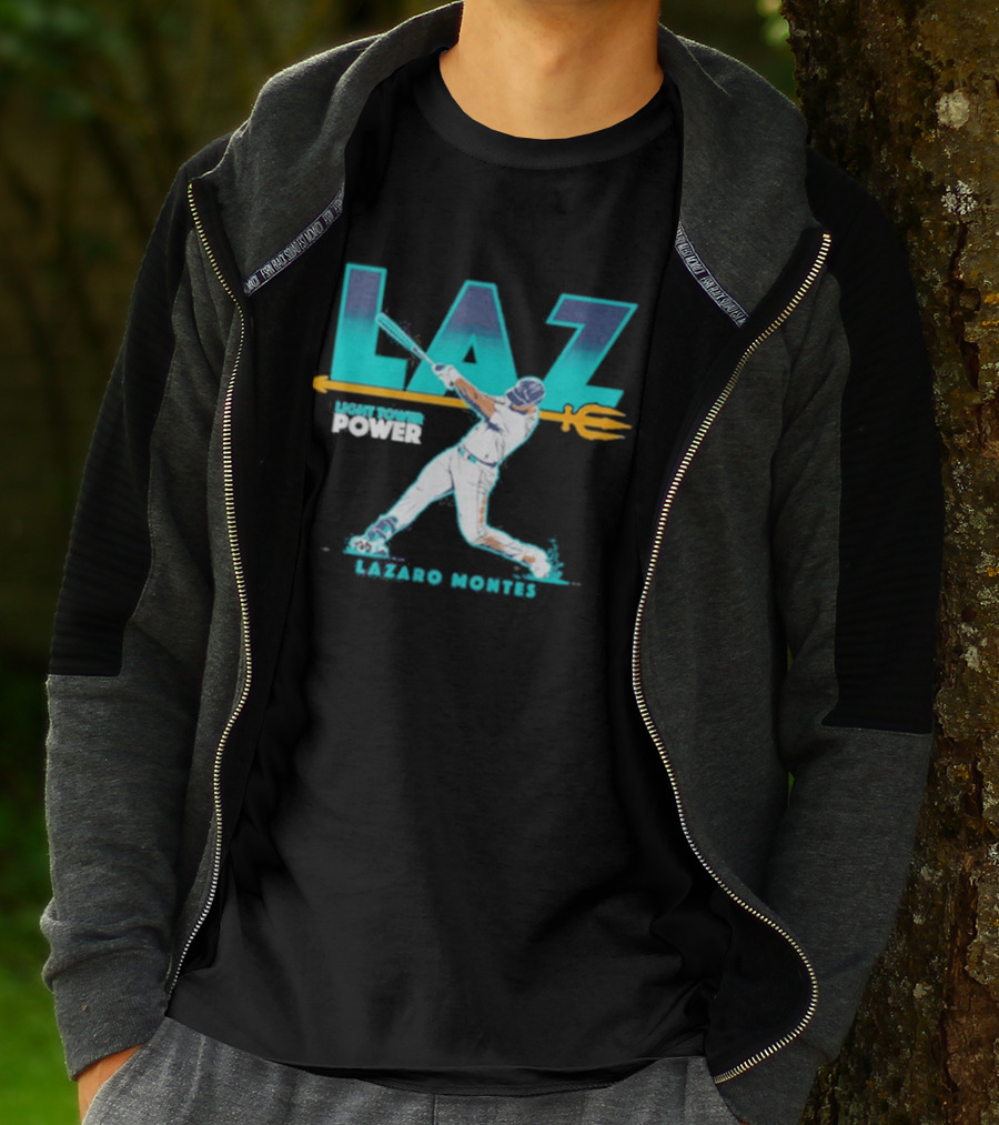 Seattle Mariners Lazaro Montes Laz Light Tower Power T-Shirt