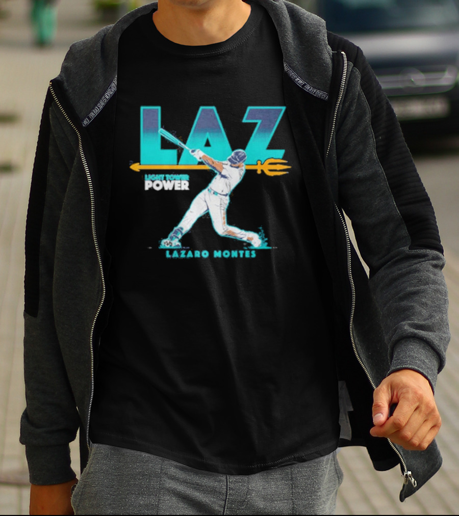 Seattle Mariners Lazaro Montes Laz Light Tower Power T-Shirt