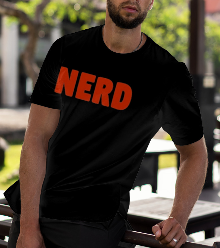 Nerd Bold Statement Novelty Lettering T-Shirt
