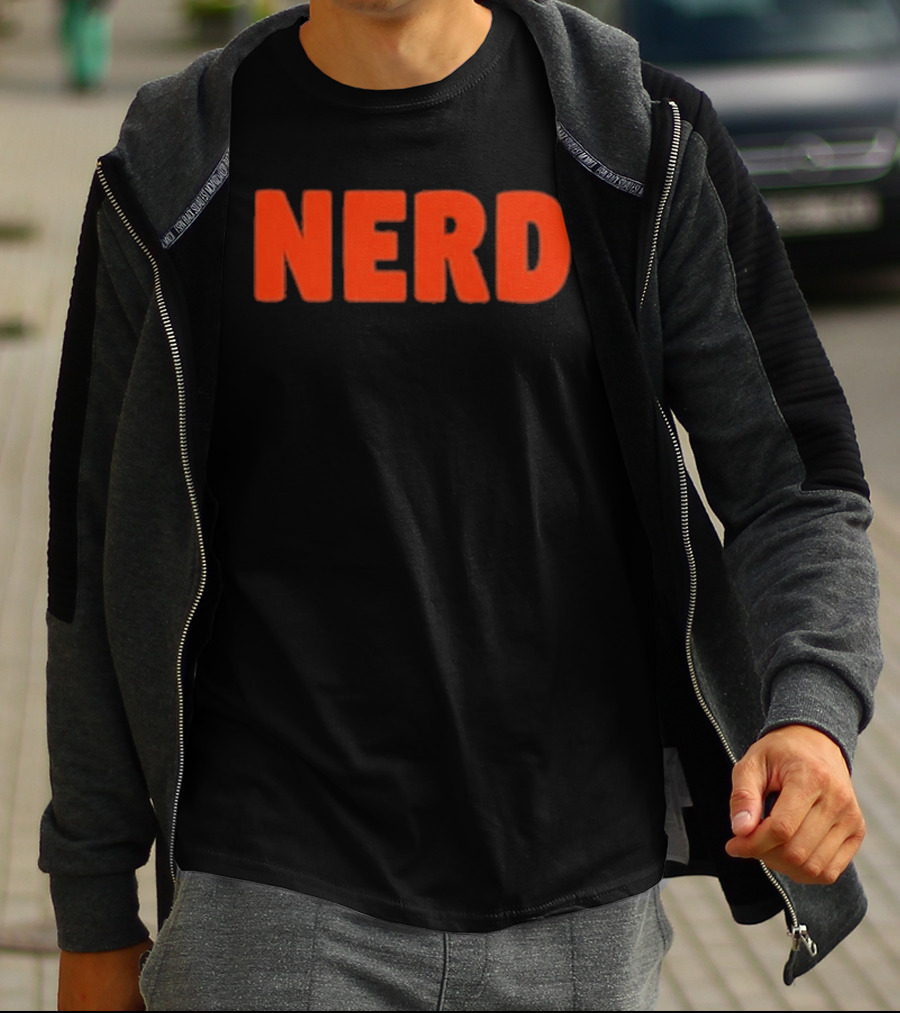 Nerd Bold Statement Novelty Lettering T-Shirt