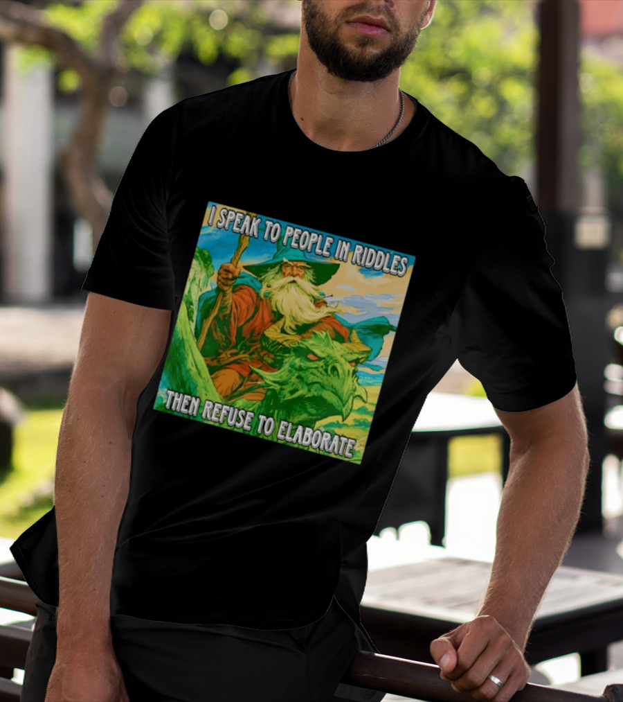 Nice Wizard I Speak To People In Riddles Then Refuse To Elaborate Fantasy T-Shirt