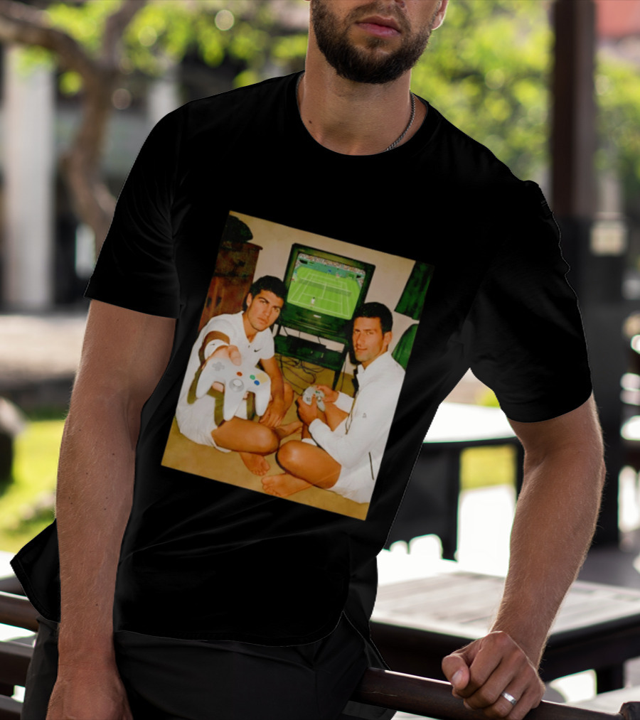 Novak Djokovic Carlos Alcaraz Gaming Showdown T-Shirt