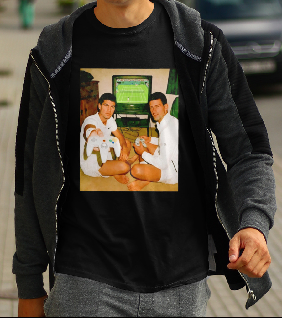 Novak Djokovic Carlos Alcaraz Gaming Showdown T-Shirt
