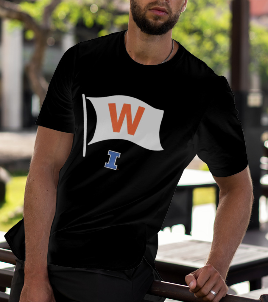 Illinois Fighting Illini Football Fly The W Flag Waving Victory T-Shirt