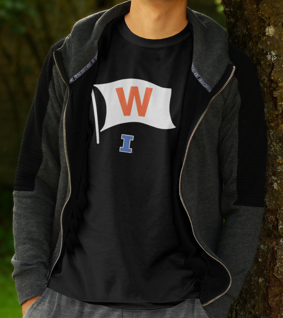 Illinois Fighting Illini Football Fly The W Flag Waving Victory T-Shirt
